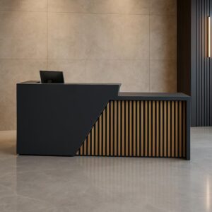 تصميم كاونتر استقبال خشبي
