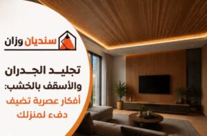 تجليد جدران خشب بالرياض بتصميم عصري